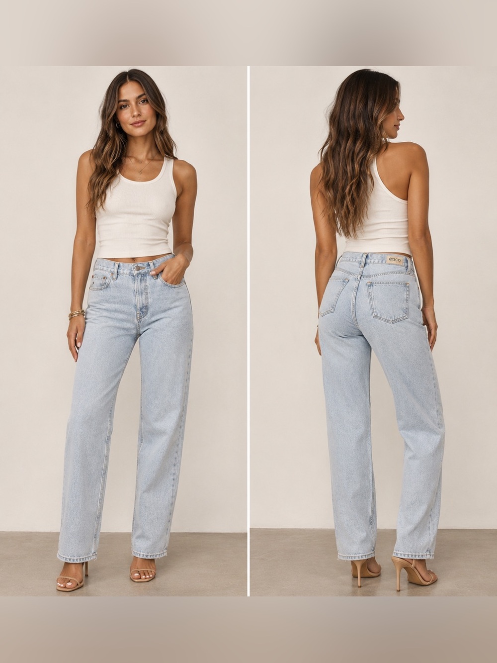 Etica Light Wash High-Rise Straight Jeans - Women 26 waist - XS